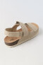 Split suede leather sandals