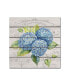 Фото #1 товара Jean Plout 'Blue Hydrangeas' Canvas Art - 14" x 14" x 2"