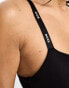 BOSS Bodywear unlined padded push up bra with logo straps detail in black