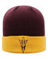 ფოტო #2 პროდუქტის Men's Maroon, Gold Arizona State Sun Devils Core 2-Tone Cuffed Knit Hat