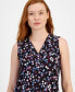 Фото #3 товара Women's Printed Sleeveless V-Neck Shell Top