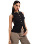 Фото #1 товара ASOS DESIGN longline button through waistcoat top in black