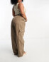 Dr Denim Plus Donna cargo trousers in walnut brown