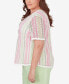 Фото #4 товара Plus Size Miami Beach Vertical Striped Top with Necklace
