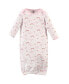 Фото #2 товара Baby Girls Baby Cotton Long-Sleeve Gowns 3pk, Unicorn, 0-6 Months