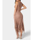 ფოტო #2 პროდუქტის Women's Crochet Fringe Resort Maxi Dress