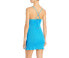 Faithfull the Brand Womens Alani Smocked Mini Dress Blue Size US 12