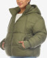 ფოტო #3 პროდუქტის Plus Size Hooded Bomber Puffer Coat