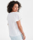 Фото #2 товара Women's Seersucker Split-Neck Flutter Sleeve Top, Created for Macy's
