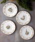 Фото #6 товара Holly Berry Gold Set of 4 Assorted Appetizer Plates, 6-1/4"
