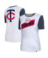 Фото #2 товара Women's White Minnesota Twins Colorblock T-shirt