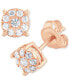 ფოტო #1 პროდუქტის Diamond Cluster Stud Earrings (1/4 ct. t.w.) in 14k Rose Gold