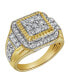 Фото #3 товара Bigg Boss Natural Certified Diamond 2.04 cttw Round Cut 14k Yellow Gold Statement Ring for Men