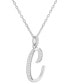 ფოტო #3 პროდუქტის Cubic Zirconia Initial 18" Pendant Necklace in Sterling Silver, Created for Macy's