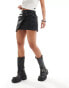 Фото #8 товара ONLY faux leather mini skirt with buckle detail in black