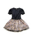 Big Girls NORMA FW23 BOUQUET VELVET, NOVELTY JACQUARD, PLEATED DRESS