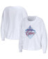 Фото #1 товара Women's White Houston Oilers Gridiron Classics Domestic Cropped Long Sleeve T-shirt