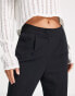 Miss Selfridge Petite slouchy dad trouser in black - BLACK