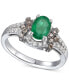 Emerald (5/8 ct. t.w.) & Diamond (1/2 ct. t.w.) Ring in 14k White Gold