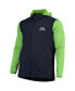 Фото #3 товара Men's College Navy and Neon Green Seattle Seahawks Big and Tall Alpha Full-Zip Hoodie Jacket
