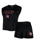 ფოტო #1 პროდუქტის Women's Black Philadelphia 76ers Intermission T-shirt and Shorts Sleep Set