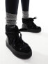 Steve Madden – Haddy – Schneestiefel in Schwarz mit Teddystoff