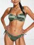 Фото #7 товара ASOS DESIGN Fuller Bust gleam underwired bikini top in khaki