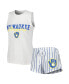 ფოტო #2 პროდუქტის Women's White Milwaukee Brewers Reel Pinstripe Tank Top and Shorts Sleep Set