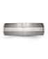 Фото #2 товара Titanium Brushed Sterling Silver Inlay Grooved Band Ring