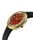 ფოტო #3 პროდუქტის Women's Arezzo Black Leather Watch 33mm