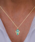 ფოტო #2 პროდუქტის Enamel Evil Eye Hamsa Hand 18" Pendant Necklace in 14k Gold