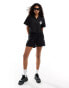 The North Face Boxy cropped short sleeve logo shirt in black