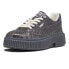 Puma Dinara Shine Metallic Platform Womens Silver Sneakers Casual Shoes 3937550