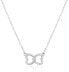 Linked Hearts Sparkling Silver Necklace SVLN0422XH2BI45