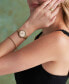 Women's Vintage-Like Bead Gold-Tone Stainless Steel Mesh Watch 30mm