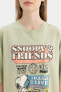 Coool Snoopy Penye Kısa Kollu Mini Tişört Elbise C3551ax24sm
