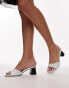 Фото #4 товара Topshop Isaiah block heel mule in white croc