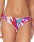 Фото #1 товара Juniors' Tropical-Print Side-Tie Bikini Bottoms