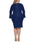 Фото #2 товара Plus Size Illusion Bell-Sleeve Dress