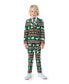 ფოტო #1 პროდუქტის Little Boys Festive Christmas Party Outfit Including Blazer, Pants and Tie Suit Set