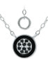 Фото #1 товара Giani Bernini black Cubic Zirconia & Enamel Cluster Pendant Necklace in Sterling Silver, 16" + 2" extender, Created for Macy's