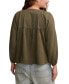 Women's Cotton Textured Peasant Blouse