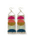 ფოტო #1 პროდუქტის Gloria Half Circles Beaded Fringe Earrings on Brass Triangle