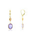 Фото #2 товара Amethyst and Citrine Drop Dangle Earrings 14K Gold