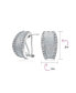 ფოტო #4 პროდუქტის Fashion Matte Hammered Shrimp Half Hoop Earrings For Women Cubic Zirconia Pave Edge CZ Accent Stabilizing Omega Clip