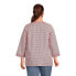 Plus Size Rayon 3/4 Sleeve V Neck Tunic Top