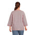 ფოტო #6 პროდუქტის Plus Size Rayon 3/4 Sleeve V Neck Tunic Top