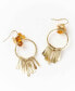 ფოტო #1 პროდუქტის Citrine and Sunstone Fringe Hoop Earrings