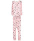 Фото #4 товара Women's Ski Chalet Pattern Long Sleeve Tapered Bottom 2 Piece Pajama Set