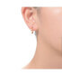 ფოტო #2 პროდუქტის Radiant Sterling Silver & 14K Gold Plated Cubic Zirconia Hoop Earrings
